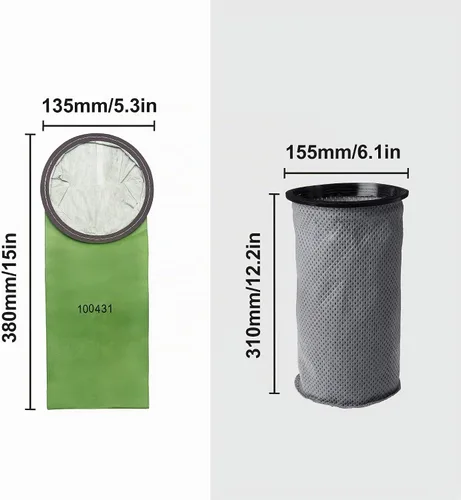 Vista 2 de Smilefil - Bolsas redondas de papel de filtro de 6 cuartos de galón Intercept 100431 y bolsas de filtro redondas reutilizables de micro tela 100564