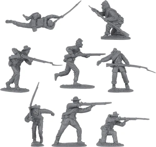 Vista 4 de BMC CTS American Civil War Plastic Army Men - 32 figuras de soldado azul y gris
