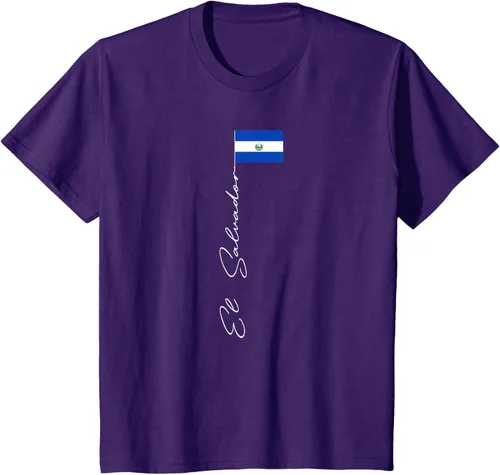 Vista 20 de Camiseta patriótica con bandera de El Salvador, Negro