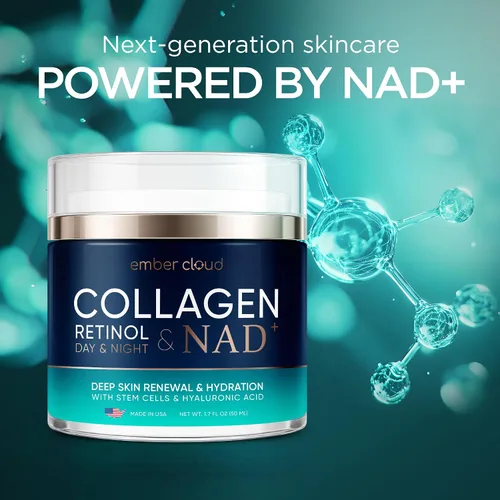Vista 8 de Crema de Colágeno NAD+ para Rostro con Retinol Ácido Hialurónico Niacinamida para Todo Tipo de Piel - Hidratante Facial Anti-Envejecimiento