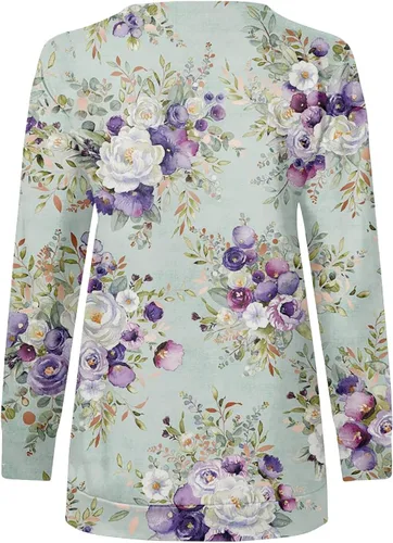 Vista 3 de Camiseta de manga larga con cremallera de 14, blusa para mujer, estilo casual, para el otoño