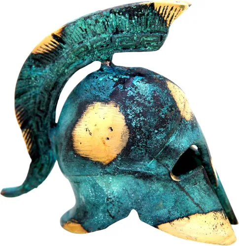 Vista 2 de Iconsgr Museo de Bronce Griego Antiguo Réplica del Casco de Oficial Espartano (389)