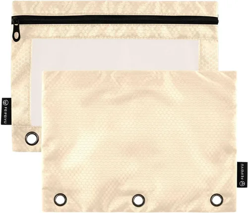 Vista 12 de Gredecor Estuche para lápices con 3 anillos con cremallera negra, paquete de 2 unidades, organizador de carpetas transparentes para ventana escolar