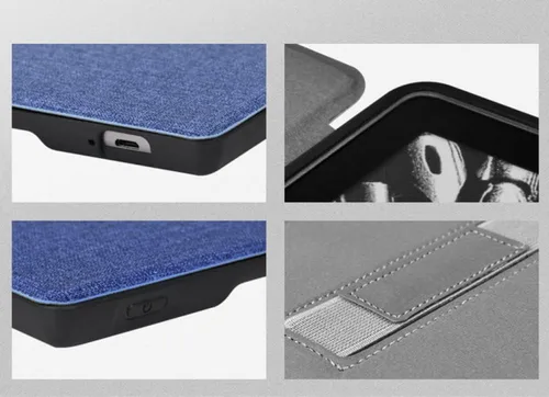 Vista 3 de Funda para Kindle Oasis de 7 pulgadas, 10ª generación, versión 2019 [modelo No: S8IN40] con correa de mano y apagado y encendido automático, fundas
