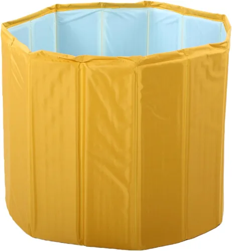 Vista 4 de Mingzhe Inflatable Bathtub for Adult, 31.50x25.59in Foldable PVC Soaking Yellow