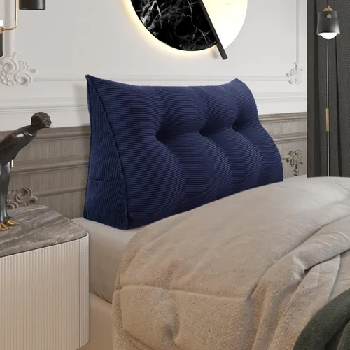 Vista 95 de Almohada de cabecera gruesa totalmente rellena tamaño Queen, cabecera acolchada suave y firme, soporte grande, triangular, almohada de cuña