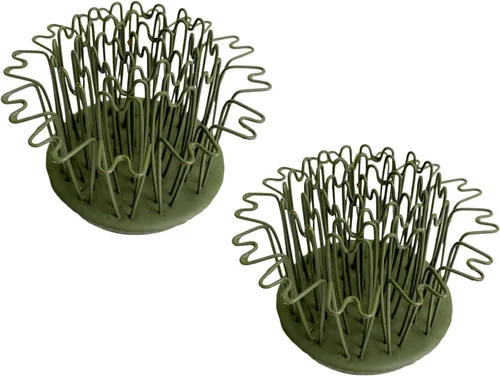 Vista 9 de Floral Genius - Juego de soporte redondo de metal con cinta azul original de 3 a 2 pulgadas, diseño de rana de flores para flores frescas, secas