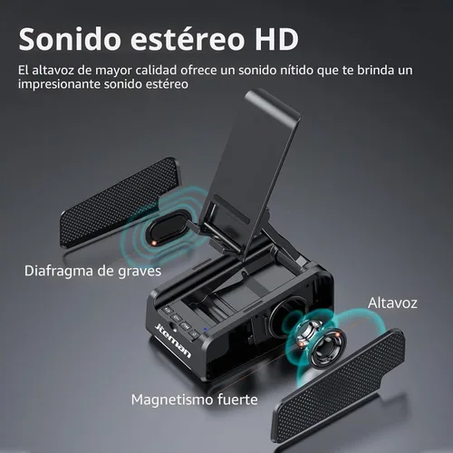 Vista 3 de JTEMAN Soporte para teléfono celular con altavoz Bluetooth, soporte para gadgets de cocina de escritorio con altavoz, regalos de cumpleaños