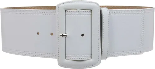 Vista 15 de Cinturón de cuero rectangular de punto de moda de cintura alta de 3 pulgadas de ancho para Negro