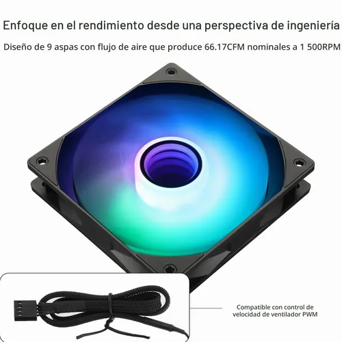 Vista 3 de Thermalright Ventilador de CPU TL-C12B-S V3 de 4.724 in, ventilador ARGB, conector PWM de 4 pines ventilador silencioso de computadora con Negro