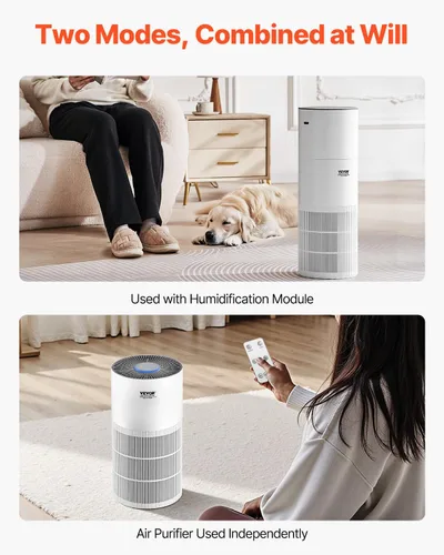 Vista 5 de VEVOR Purificador de aire 2 en 1 con humidificador, cubre hasta 1090 pies cuadrados en una hora, filtro True HEPA 11, silencioso de 22dB, filtra