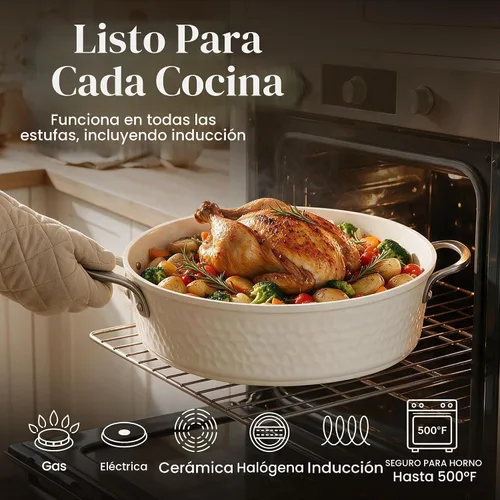 Vista 5 de GOTHAM STEEL Hammered 10 Pc Pots and Pans Set Non Stick Ceramic Cookware Hammered Cream