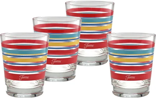 Vista 3 de Fiesta Stripes - Vaso cónico DOF de 14 onzas con licencia oficial (juego de 4) (colección de rayas brillantes)