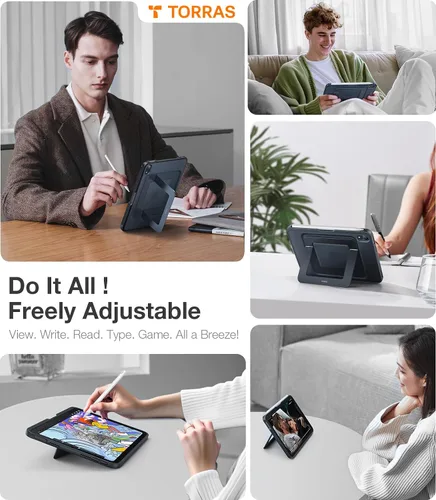 Vista 4 de TORRAS Funda para iPad Mini 7 A17 Pro, Funda para iPad Mini 6 con Soporte para Lápiz, Soporte Ultra Estable, Múltiples Ángulos de Visualización
