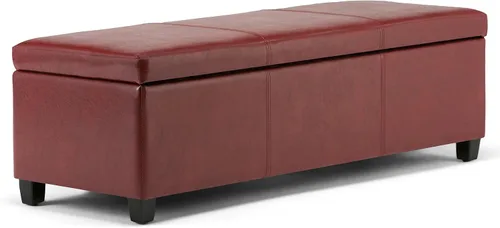 Vista 36 de Banco otomano de almacenamiento con brazo enrollado con elegante ribete