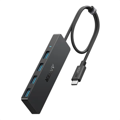 Vista 10 de Anker 4-Port USB 3.0 Ultra Slim – Puerto de catos para MacBook, Mac Pro/mini, iMac, Surface Pro, XPS, Notebook PC, pendrives, unidades de disco