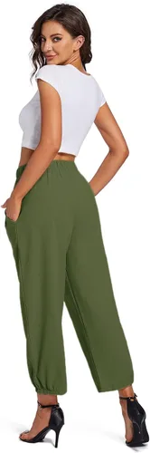 Vista 6 de Womens Capri Yoga Pants Wide Leg Loose Comfy Lounge Cropped Capris with Pockets