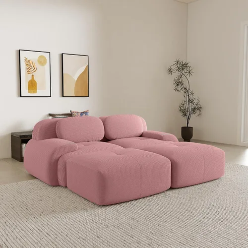 Vista 118 de Sofás seccional modular de 80" sin huesos modernos para sala de estar, juego de sofás comprimidos de 2 plazas con asiento profundo, sin necesidad