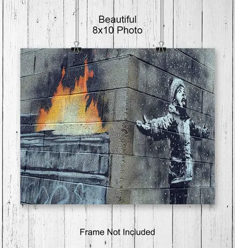 Vista 3 de Mural de arte callejero Banksy - Impresión fotográfica original de 8 x 10 pulgadas, regalo único elegante para fanáticos del graffiti urbano