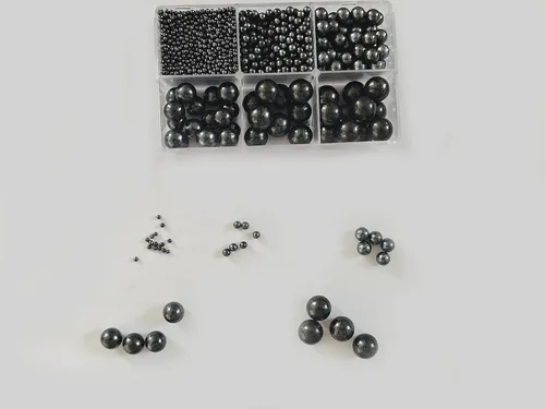 Vista 2 de Perlas negras comestibles en 5 tamaños de chispas de azúcar de 4.59 oz/4.6 onzas, 2,4,7,10,12 in, perlas de caramelo para decoración de pasteles