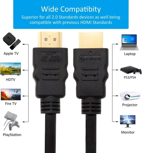 Vista 3 de Steren 517-303BK HDMI de 3 pies de alta velocidad con cable Ethernet