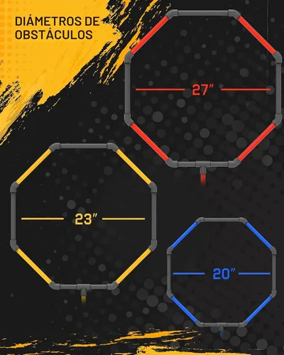 Vista 4 de Galvanox Drone RC Racing con kit de carrera de obstáculos, incluye 3 tamaños de aro para juego de competencia