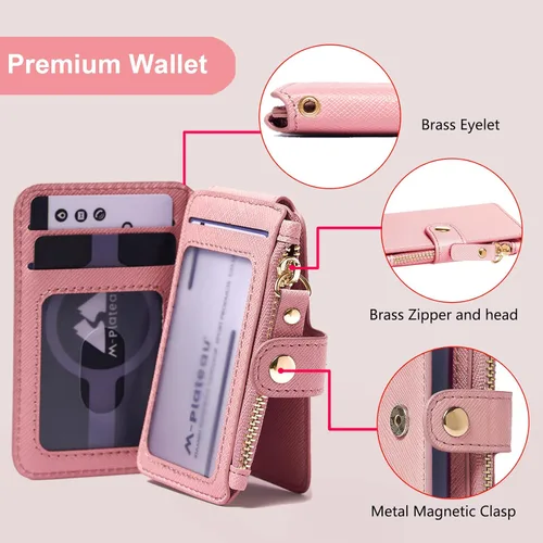 Vista 6 de M-Plateau Estuches para tarjetas, fundas de cuero para tarjetas e identificación, tarjetero para tarjetas de crédito, cartera pequeña para tarjetas