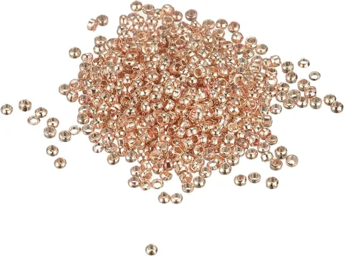 Vista 12 de uxcell 1000 cuentas redondas de engarzado, cuentas espaciadoras de extremo de crimpado de 0.079 pulgadas, pequeños tapones para hacer pulseras
