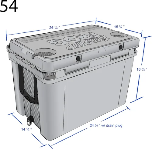 Vista 5 de Frosted Frog Enfriador duro de 54 cuartos de galón, ligero, fabricado en EE