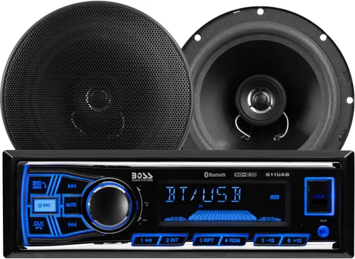Vista 7 de Boss Audio Systems 611UAB - Estéreo multimedia para auto - Un solo Din, audio Bluetooth y llamadas manos libres, micrófono incorporado, reproductor