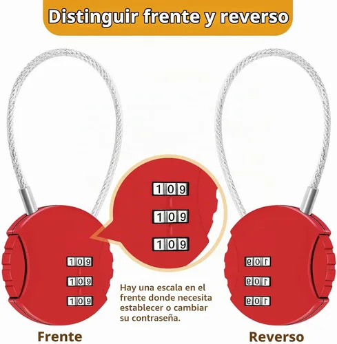 Vista 6 de Candado de combinación de 6 unidades, 3 dígitos para exteriores, mini candado de combinación impermeable para cerradura de gimnasio escolar, mochila