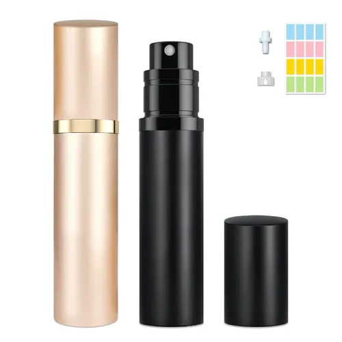 Vista 7 de Botella recargable de viaje de perfume, atomizador portátil, botella atomizadora, bomba de aroma de fragancia, relleno desde la parte inferior Negro