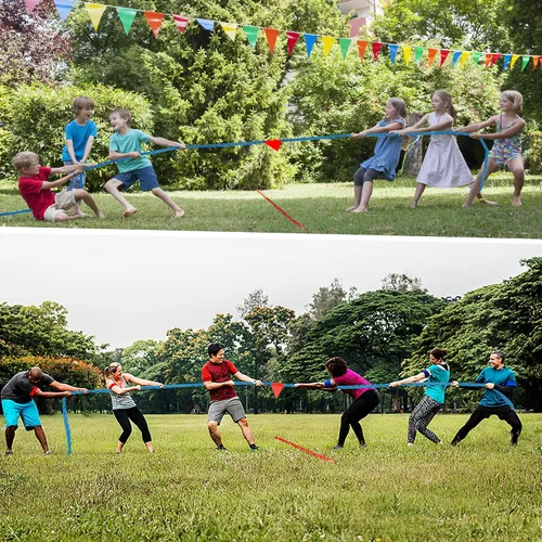 Vista 6 de Cuerda de tira y afloja para niños y adultos, cuerda de algodón trenzado natural, juegos al aire libre perfectos para actividades de carnaval