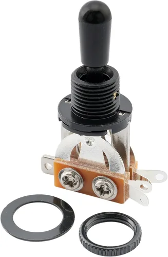 Vista 6 de Musiclily Basic Metric - Interruptor de palanca de guitarra recta corta de 3 vías para guitarra eléctrica estilo LP, parte superior negra con punta
