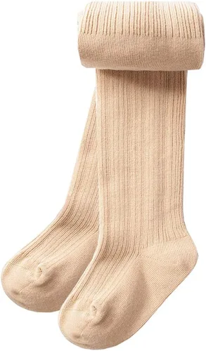 Vista 12 de CHUNG Medias de algodón con pie para niñas pequeñas, gruesas, de invierno, con cable de punto, leggings, medias largas 1 par negro