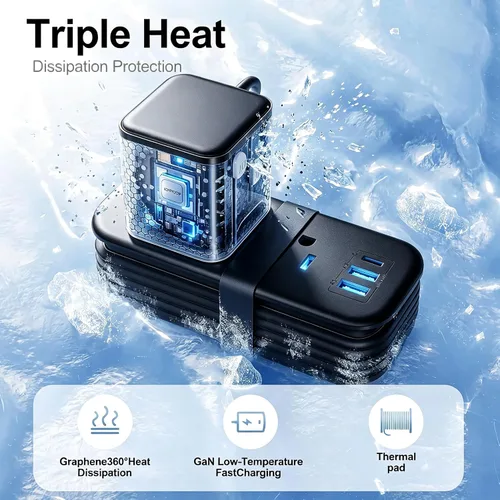 Vista 4 de VYLEE Universal Travel Adapter with 6FT Extension Cord