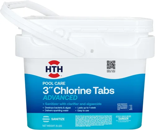Vista 12 de HTH 42051 Cuidado de Alberca 3" Tabletas de Cloro Avanzadas, Sanitizante Clorante para Alberca, 8oz