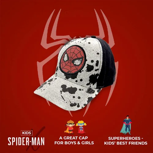 Vista 3 de Marvel Spiderman Hat for Boys, Breathable Spiderman Baseball Cap for Toddlers, Boys Ages 3-9