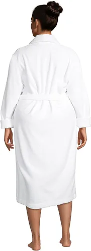 Vista 2 de Lands' End Bata de baño larga de toalla de algodón para mujer