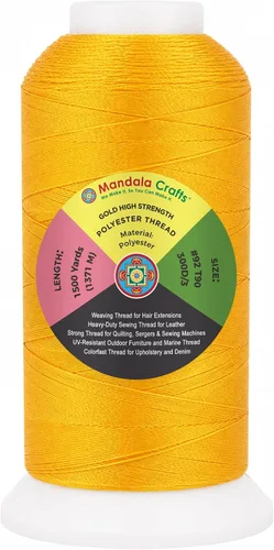 Vista 88 de Mandala Crafts Airforce Blue Tex 70 - Hilo de poliéster para tapicería 1500 Yds T70 UV Resistant Strong Thread for Leather Sewing, Marine