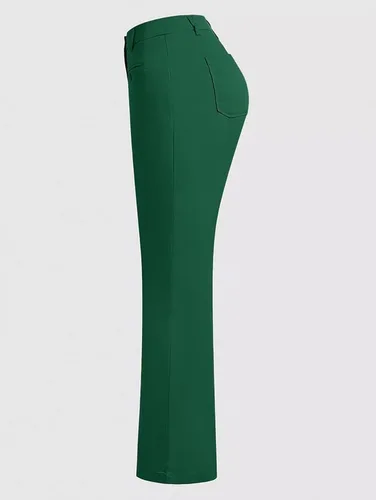 Vista 4 de Flamingals Pantalones de mezclilla holgados estilo cargo con bolsillo para mujer, estilo casual, con botones frontales, modernos