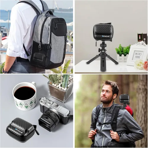 Vista 7 de Mini estuche de transporte para Insta360 GO 3 / GO 3S, funda portátil de fibra de carbono EVA, funda protectora rígida de viaje, funda de transporte