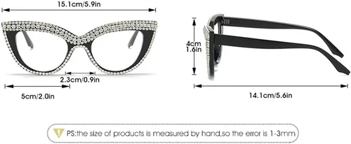 Vista 7 de Gafas de lectura de ojo de gato con diamantes de imitación de lujo para mujer, con bloqueo de luz azul, marco de lentes para computadora