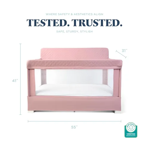 Vista 3 de Baby Delight Lunaire Cuna orgánica de tamaño completo, rosa orgánica