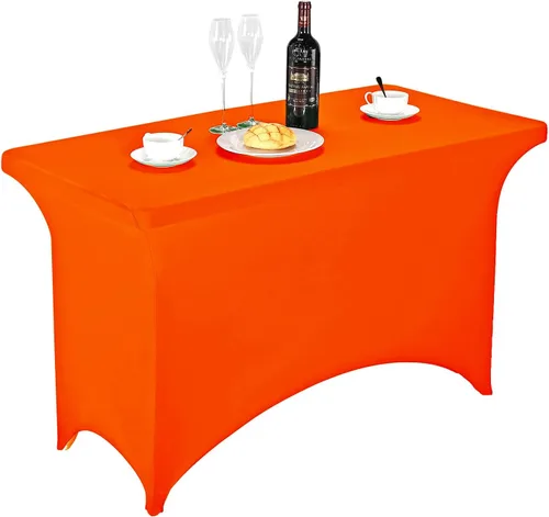 Vista 135 de FORLIFE - Funda de mesa de elastano, mantel ajustado de 4 pies para mesas rectangulares, funda elástica para patio, universal para bodas, banquetes