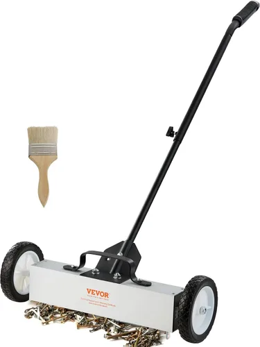 Vista 11 de VEVOR Barridor Magnético Rodante de 55 Libras con Ruedas, Barridor Magnético de Césped de 36 Pulgadas con Mango Telescópico, Barridor Magnético