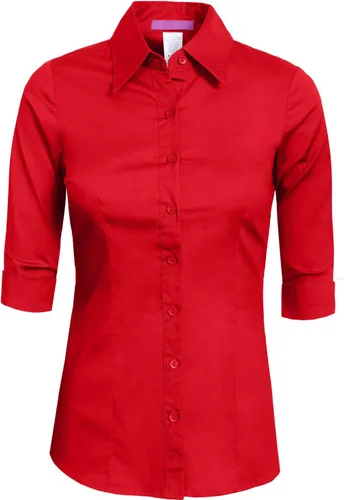 Vista 14 de NE PEOPLE Camisa de oficina con botones y manga 3/4 a medida para mujer