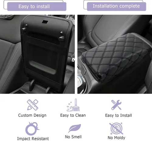 Vista 6 de LUWU - Funda para consola central para Hyundai Santa Cruz 2023 2024 2023 Santa Cruz 2023, accesorios de Santa Cruz, almohadilla de consola central