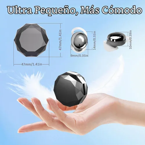 Vista 6 de Auriculares para dormir de lado, mini auriculares cómodos para Negro