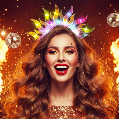 Vista 2 de DRESBE Diadema iluminada con luces LED, para el pelo, para fiestas, bailes, rave, accesorios para el cabello para mujeres y niñas Luz Colorida
